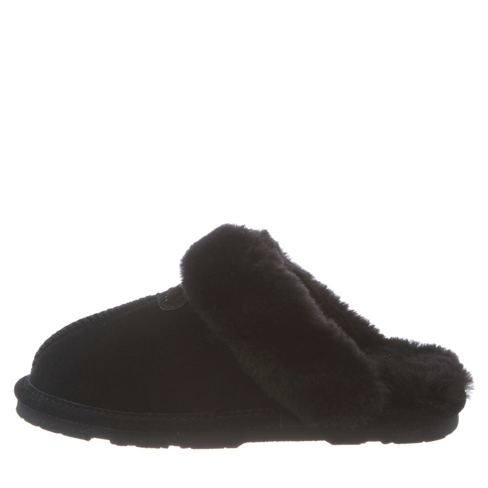 BEARPAW Slippers Loki II Sheepskin Fur Lined Black, Size 5 - Picture 6 of 8